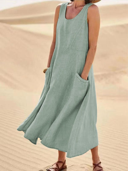 Vestido Femenino Regata Largo Lino
