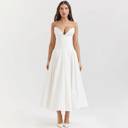 Vestido Tomara Que Caia Decote V Zara WHITE / M